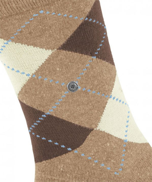 Tweed argyle men's socks | Brown