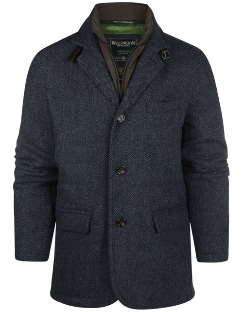 Lange jas Tweed | Blauw