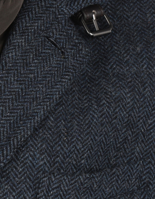 Lange jas Tweed | Blauw