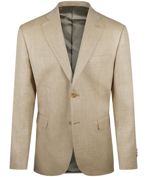 Silk linen wool blend blazer | Brown