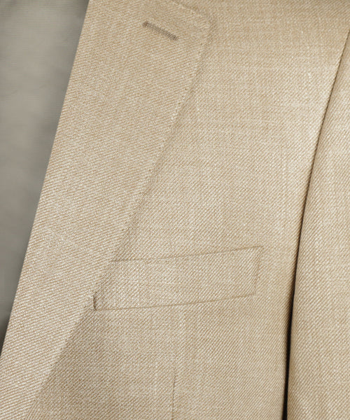 Silk linen wool blend blazer | Brown