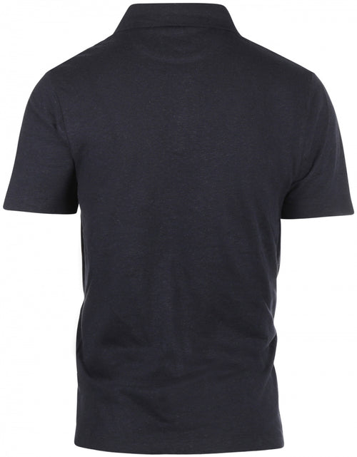 Polo cotton and linen | Navy Blue