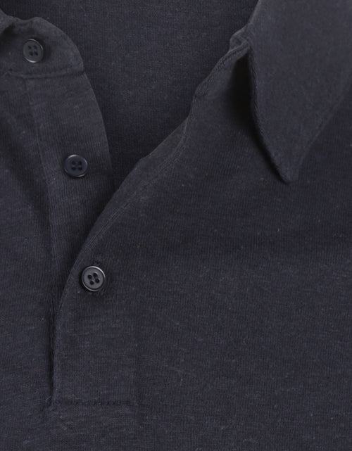 Polo cotton and linen | Navy Blue