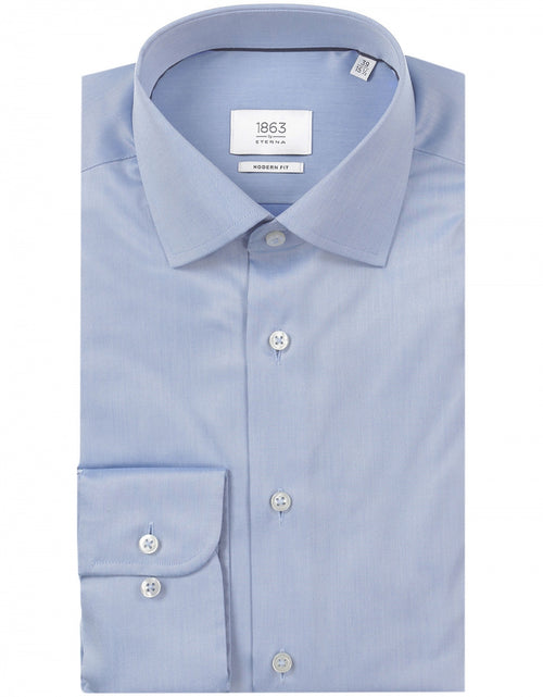 Shirt uni semi spread collar | Blue