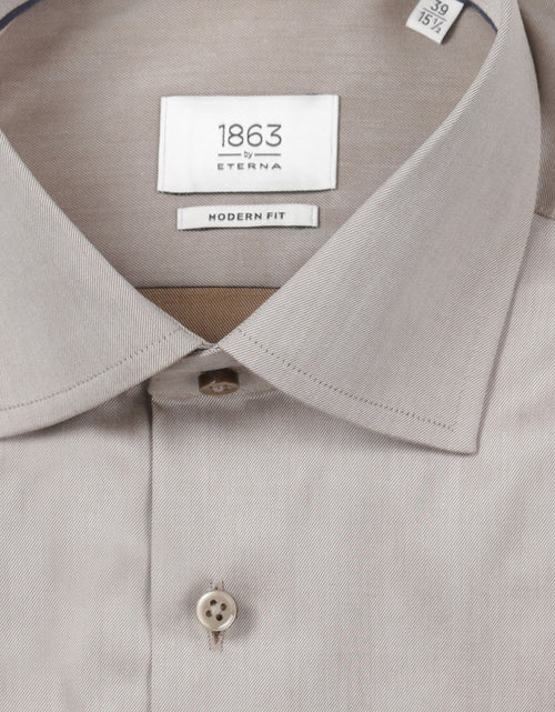 Shirt uni semi spread collar | Beige