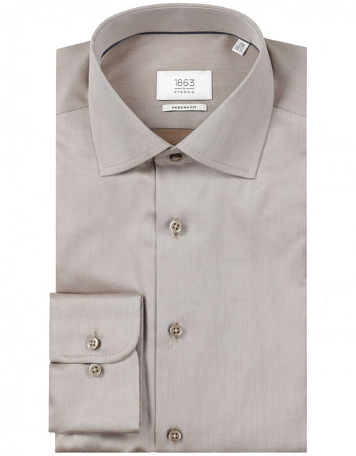 Shirt uni semi spread collar | Beige