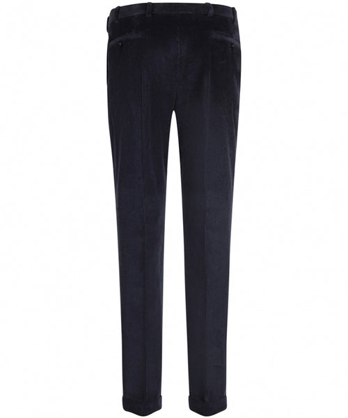 Corduroy Pantalon Brede Rib | Navy Blauw