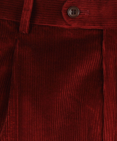 Corduroy Pantalon Brede Rib | Bordeaux Rood