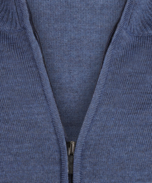 Merino Zip Vest | Blue