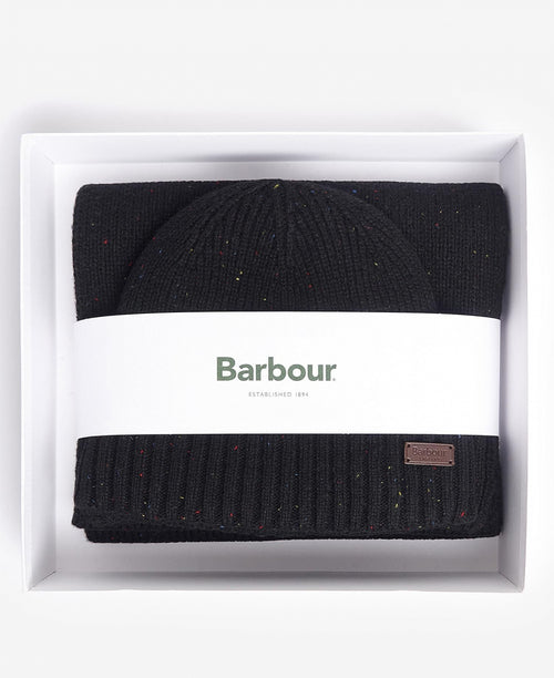 Barbour Carlton Sjaal en Muts Cadeauset | Zwart