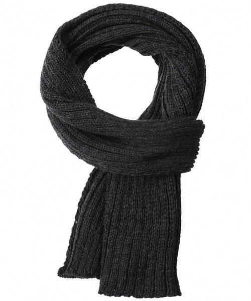 Ribbed merino scarf | Anthracite Grey