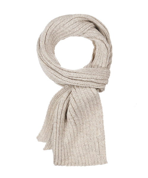 Ribbed merino scarf | Brown