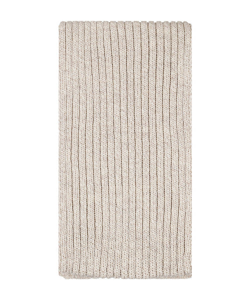 Ribbed merino scarf | Brown