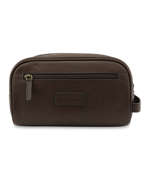 Barbour Leather Washbag | Bruin