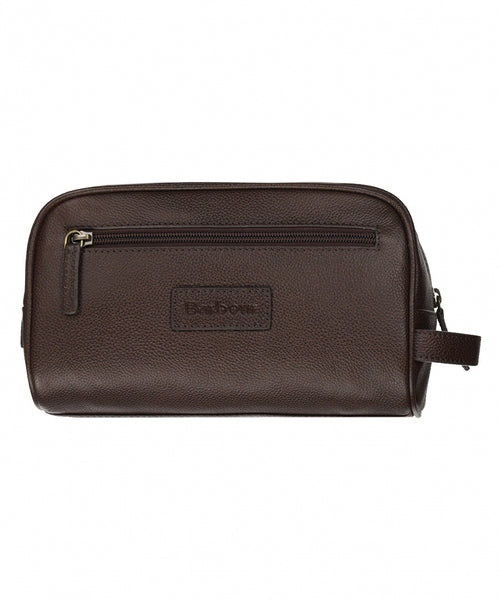 Barbour Leather Washbag | Bruin