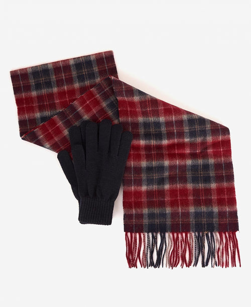 Barbour Tartan Scarf&Glove Gift Set | Red