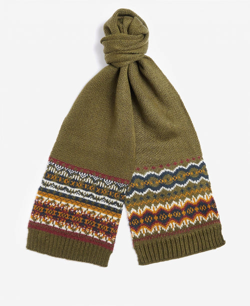 Barbour Fairisle Beanie&Scarf Gift Set | Olive