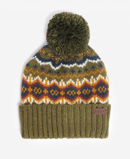 Barbour Fairisle Beanie&Scarf Gift Set | Olive