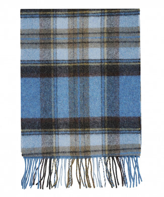 Checked Lambswool Scarf | Blue