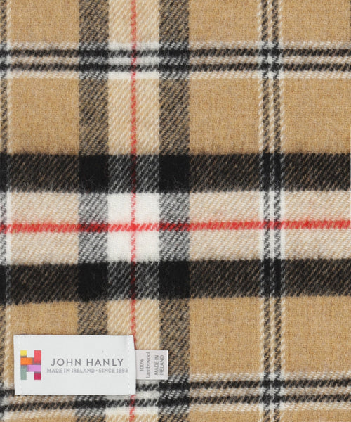 Checked Lambswool Scarf | Camel or Merrick Tartan