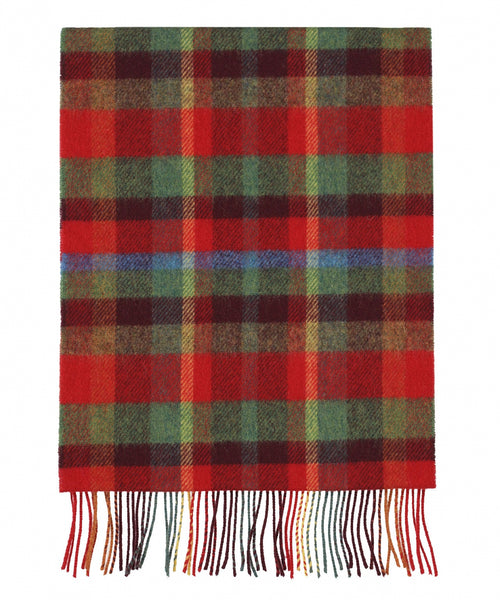 Checked Lambswool Scarf | Red