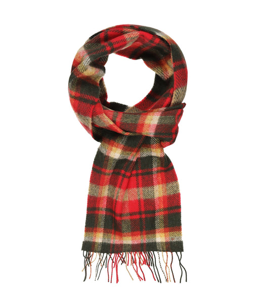 Long Lambswool Check Scarf | Red Green Check