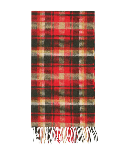 Long Lambswool Check Scarf | Red Green Check