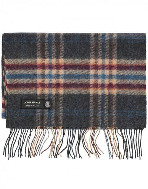 Merino Luxery Wool Scarf | Charcoal Beige Maroon