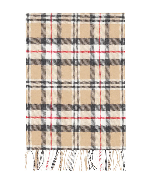 Merino Luxery Wool Scarf | Classic Camel Tartan