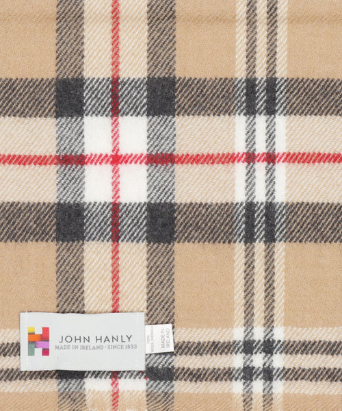 Merino Luxery Wool Scarf | Classic Camel Tartan