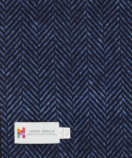 Cashmere Merino Scarf | Blue Navy Herringbone