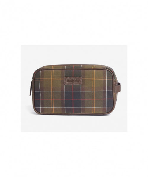 Barbour Washbag Tartan&Leather | Green