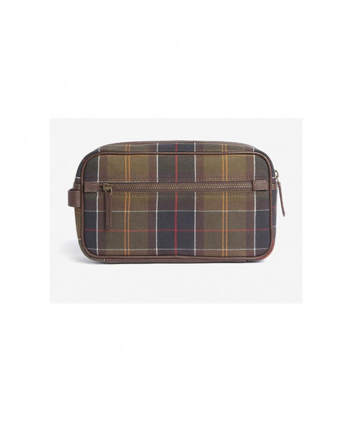 Barbour Washbag Tartan&Leather | Green