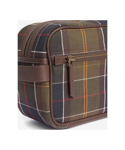 Barbour Washbag Tartan&Leather | Green