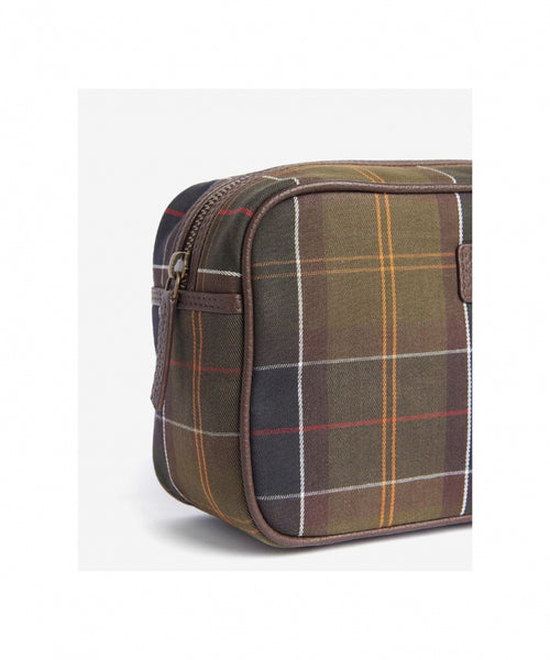 Barbour Washbag Tartan&Leather | Green