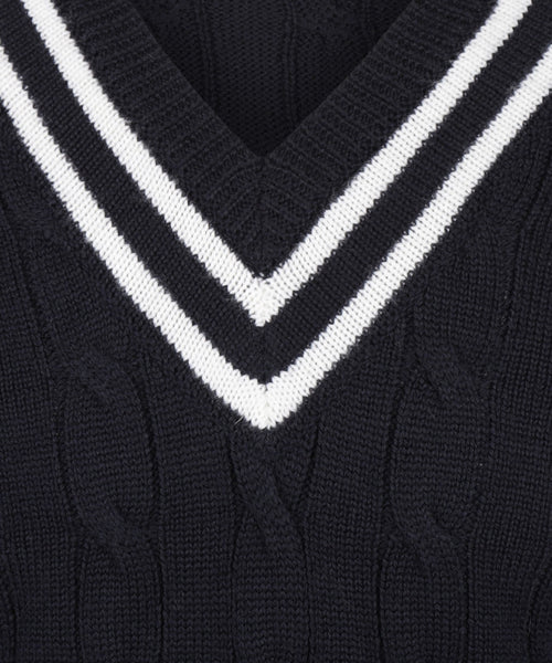 Cricket V-Hals Merinowol | Navy Blauw