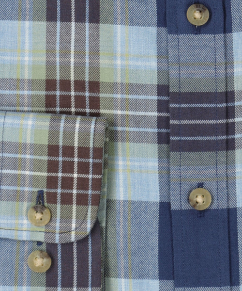 Viyella Shirt Button Down | Blauw