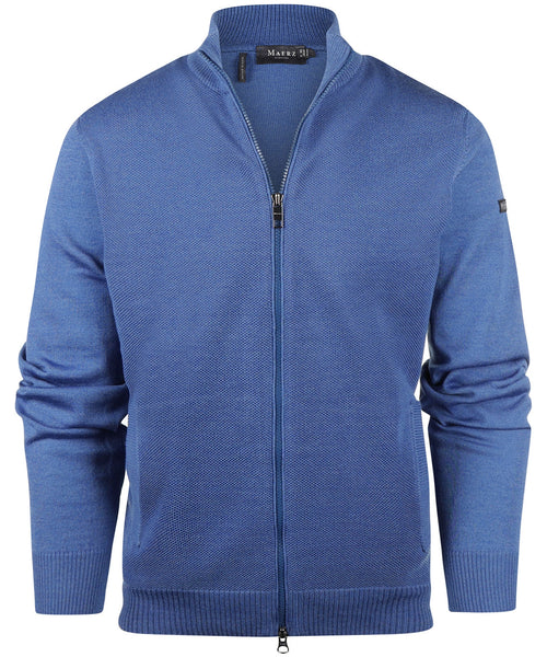 Maerz Sporty Zip Vest Merino | Blue