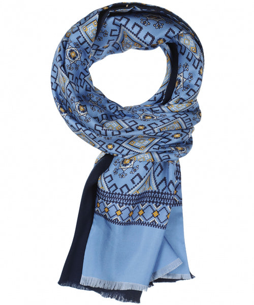 Scarf Silk/Wool | Blue