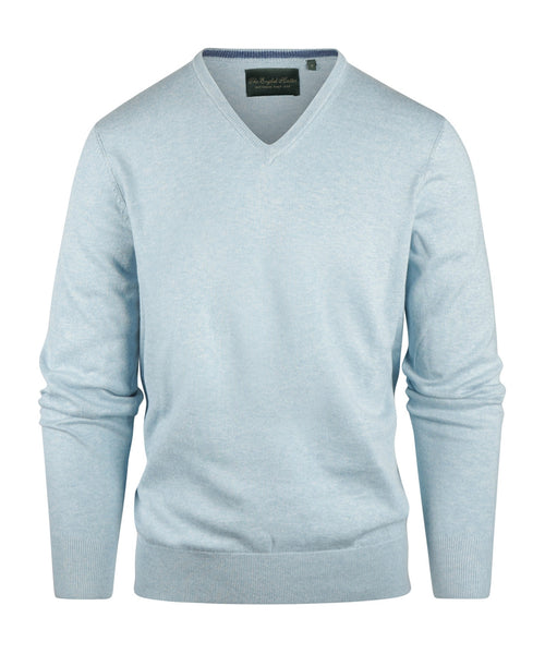 Sweater V-Neck Cotton/Cashmere | Blue