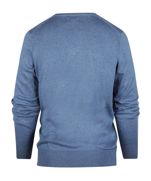 Sweater V-Neck Cotton/Cashmere | Blue