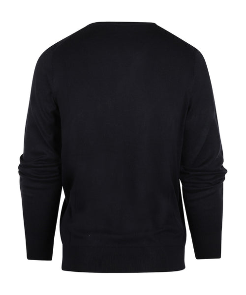 Sweater V-Neck Cotton/Cashmere | Navy Blue