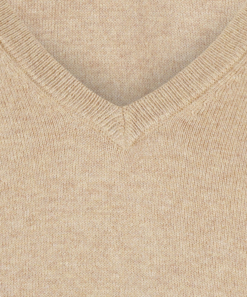 Pullover V-Neck Cotton/Cashmere | Brown