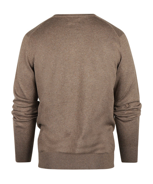 Pullover V-Neck Cotton/Cashmere | Brown