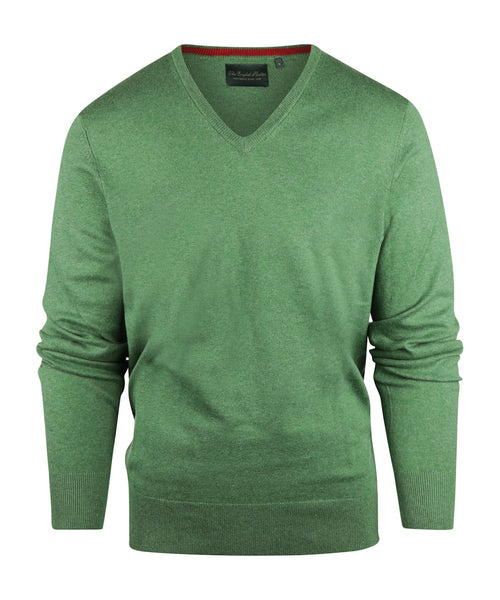 Sweater V-Neck Cotton/Cashmere | Green