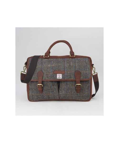 Harris Tweed Briefcase | Brown