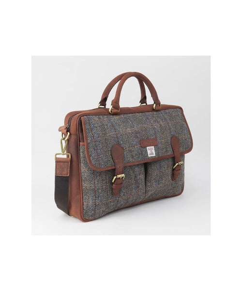 Harris Tweed Briefcase | Brown