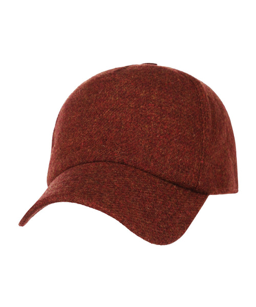 Wigens Tweed Baseball Cap | Red