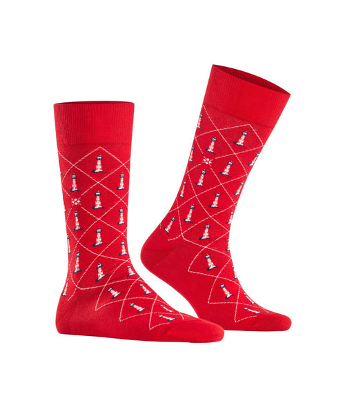 Burlington Lighthouse Sock | Red