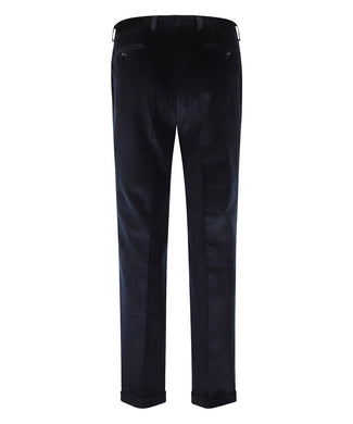 Corduroy Pantalon Brede Rib | Navy Blauw